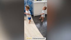 Los hijos de Morata rompen las redes bailando el himno del Atleti