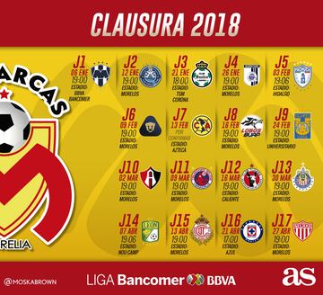 Checa el calendario de los 18 equipos de la Liga MX