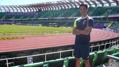 Miguel Ángel López posa para AS en Hayward Field.