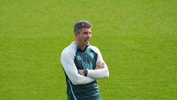 Funes, en el entrenamiento de este viernes.