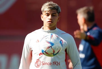 Guerrero en un entrenamiento de la Roja Sub 23.