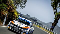 Nil Solans durante el FIA European Rally Championship en Las Palmas.