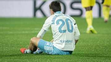 Martín Aguirregabiria, nada más lesionarse.