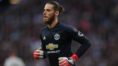 El guardameta espa&ntilde;ol del Manchester United, David de Gea, durante un partido.