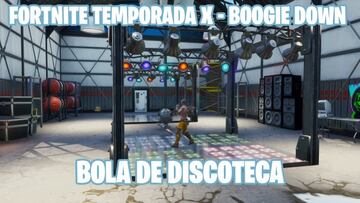 Fortnite Battle Royale - Temporada X | Desaf&iacute;o de Boogie Down: &iquest;d&oacute;nde est&aacute; la bola disco en el hangar helado de un avi&oacute;n?