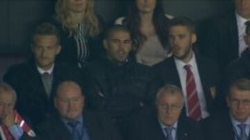 De Gea volvió a ver el partido desde la grada junto a Valdés