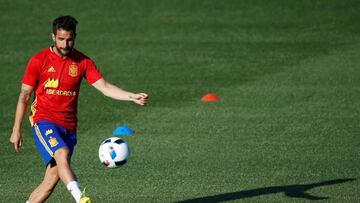 Cesc Fabregas at Spain training session in Las Rozas