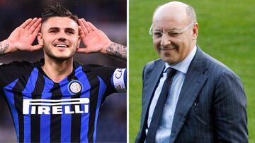 Mauro Icardi y Giuseppe Marotta.