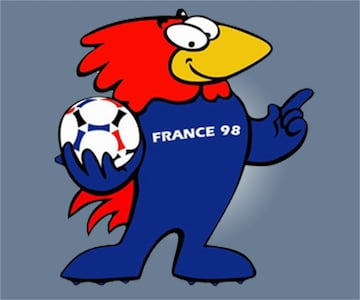 Francia organizó el Mundial de 1998 y por ello decidió eligir de mascota un símbolo de su país. Es así como nació Footix, un gallo que tiene en el pecho las palabras ‘Francia 98’ y que es totalmente azul en el cuerpo, pico amarillo y cara roja.