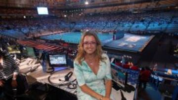 Anna Tarr&eacute;s posa para AS en los Mundiales de nataci&oacute;n de Barcelona.