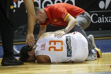 España-Bélgica. Lesión de Sergio Llull.