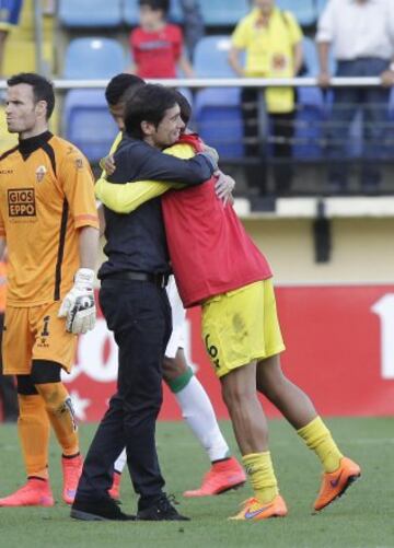 Alegría de Marcelino al final del partido
