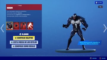 Un vistazo de cerca al skin Venom