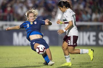 México cayó 6 goles por 0 ante Estados Unidos en el primer partido para ambas escuadras del Campeonato Femenil del Premundial de Concacaf; Morgan y Rapinoe brillan.