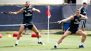 Bale y Benzema ser&aacute;n titulares en el primer encuentro del Madrid en esta gira americana. Despu&eacute;s de la salida de Cristiano a la Juventus, la responsabilidad goleadora recaer&aacute; esta noche en los dos. Ser&aacute; su primer examen.