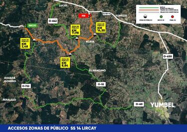 Mapas y zonas de espectadores de la fecha del WRC en Chile