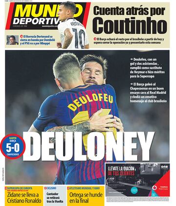 Portada de 'Mundo Deportivo' del martes, 8 de agosto de 2017.