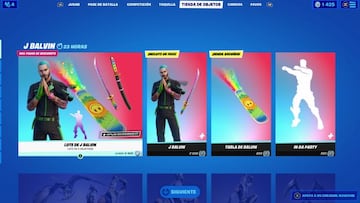 Tanto el skin J Balvin como sus accesorios aparecen en la secci&oacute;n &quot;J Balvin&quot; de la tienda