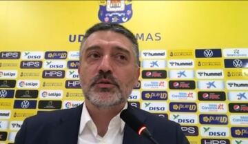 García Pimienta durante su primera intervención como entrenador de Las Palmas.