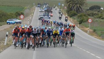 Pelotón durante una etapa de la Vuelta a Andalucía.