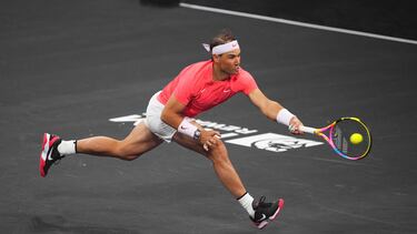 Rafael Nadal, durante el Slam de Netflix disputado el pasado domingo en Las Vegas, con Carlos Alcaraz como rival.