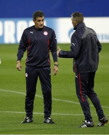 Entrenamiento en el Vicente Calderón.