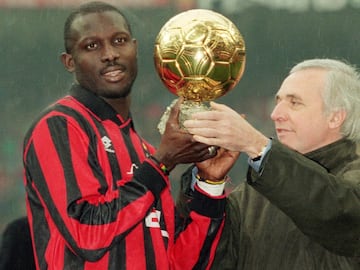 El actual presidente de Liberia es una leyenda del Milan gracias a su enorme olfato goelador, aunque jamás logró llevar a su país a una Copa del Mundo.