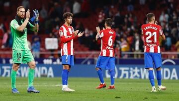 Oblak, Jo&atilde;o F&eacute;lix, Koke y Carrasco, del Atl&eacute;tico.