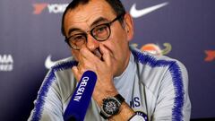 Soccer Football - Premier League - Chelsea - Maurizio Sarri Press Conference - Cobham Training Centre, Cobham, Britain - February 26, 2019   Chelsea manager Maurizio Sarri during the press conference   Action Images via Reuters/John Sibley