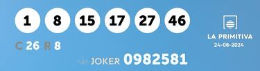 La Primitiva: comprobar los resultados del sorteo de hoy, sábado 24 de agosto