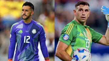 Camilo Vargas y Dibu Martínez, de nuevo compiten por darle seguridad a sus selecciones en el Colombia - Argentina