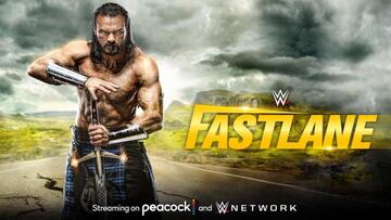 Drew McIntyre en el cartel de Fastlane 2021.