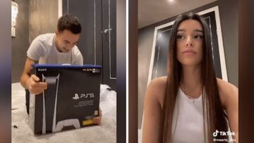 Reguilón recibe la PlayStation 5 y la reacción de Marta Díaz desata las risas