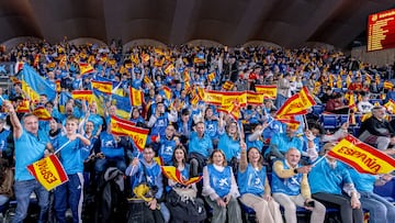 La grada CaixaBank en el Palacio de Deportes de Oviedo.