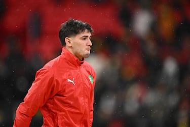 El jugador de la selección marroquí, Brahim Díaz, luce abatido tras la final de la Copa Africana de Naciones (CAN) entre Senegal y Marruecos en el Estadio Príncipe Moulay Abdellah en Rabat.