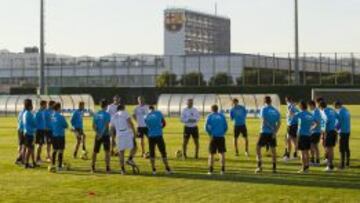 Entrenamiento del Celta de vigo en la Ciudad Deportiva Joan Gamper.