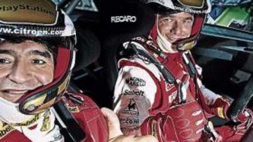 Maradona, copiloto de Loeb.