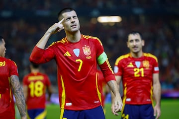 Álvaro Morata durante el partido de Nations League contra Serbia.