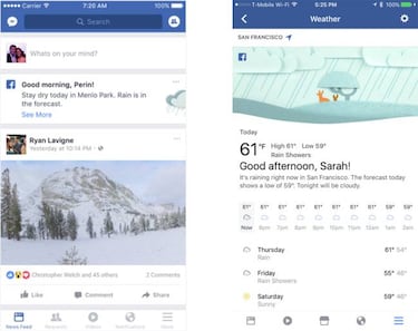 Facebook será tu nueva app del tiempo