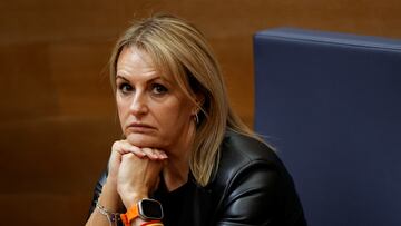 Regional government Tourism, Industry and Innovation chief Nuria Montes reacts on the day Valencia's regional leader Carlos Mazon appears before the regional assembly following the devastating floods on October 29 that claimed over 200 lives, in Valencia, Spain, November 15, 2024. REUTERS/Eva Manez