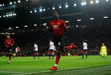 Paul Pogba on target twice against Bournemouth