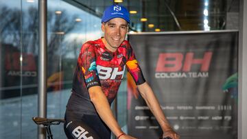 El campeón nacional David Valero, del BH Coloma Team, momentos antes de la presentación del principal equipo español de bicicleta de montaña, que se ha puesto en marcha de manera oficial este jueves, en la presentación de su proyecto para 2024, en La Rioja.