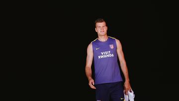 Alexander Sorloth, en Los Ángeles (Estados Unidos).