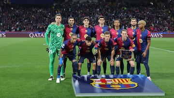 Once titular del Barcelona contra el Inter en la ida de semifinales de la Champions League.