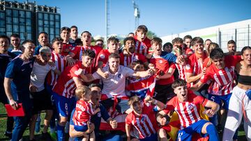 20/04/24 PARTIDO DIVISION DE HONOR 
SAN SEBASTIAN DE LOS REYES - ATLETICO DE MADRID JUVENIL FUTBOL BASE CANTERA
ALEGRIA CELEBRACION 