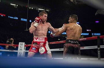 Las fotos más espectaculares del brutal KO de Canelo a Amir Khan