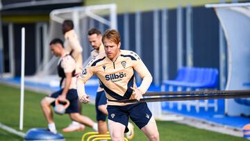 Álex Fernández entrenando en la Ciudad Deportiva.