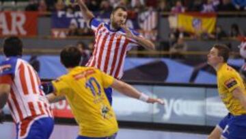 Cañellas, en el partido Atlético-Celje.