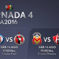 Fechas y horarios de la Jornada 4 del Apertura 2016 en la Liga MX