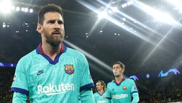 Messi, al final del partido contra el Borussia de Dortmund.